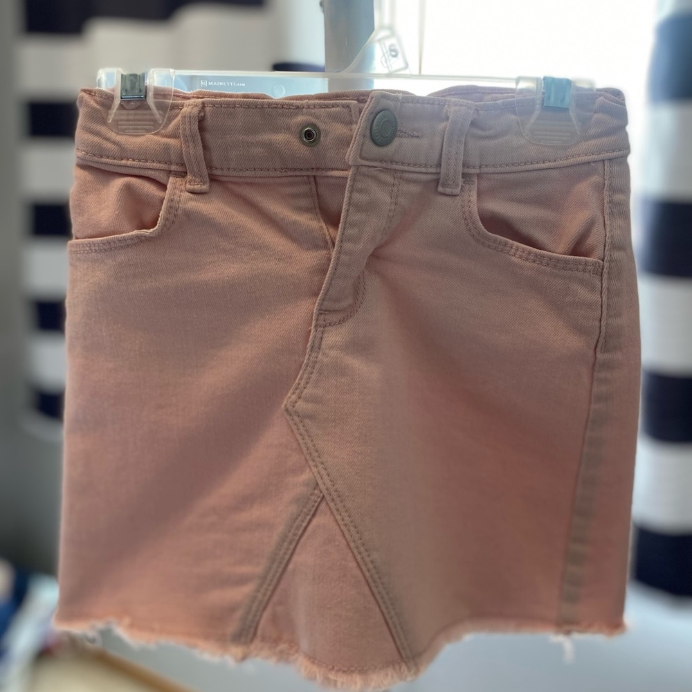 Baby pink denim skirt